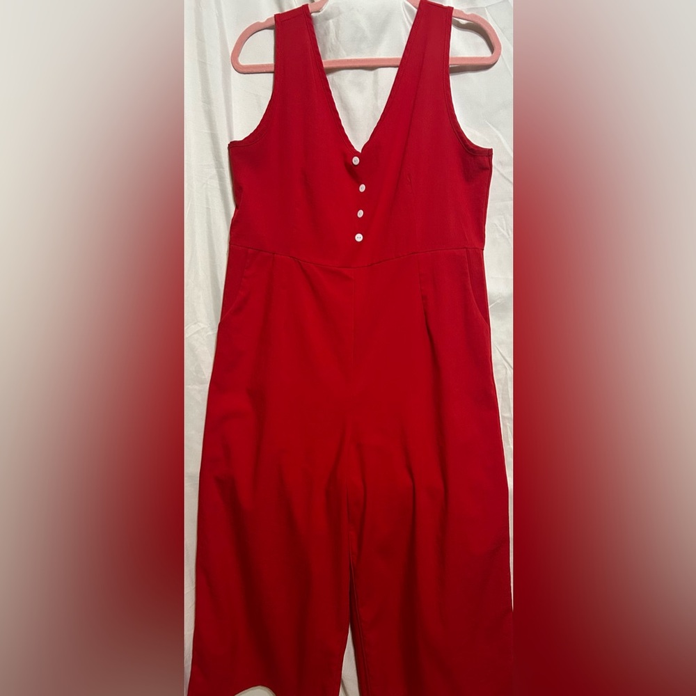 Elegant Red Women's Jumpsuit